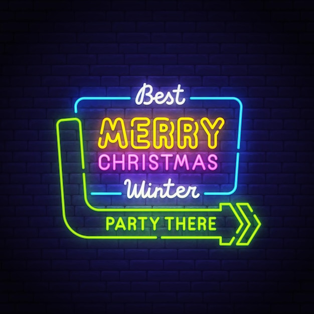 Feliz navidad letrero de neón