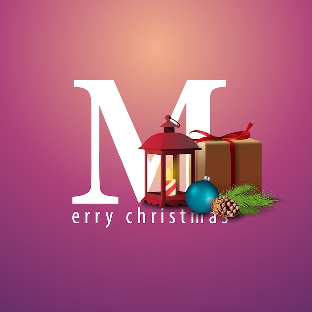 Feliz Navidad. Logo con una letra grande M