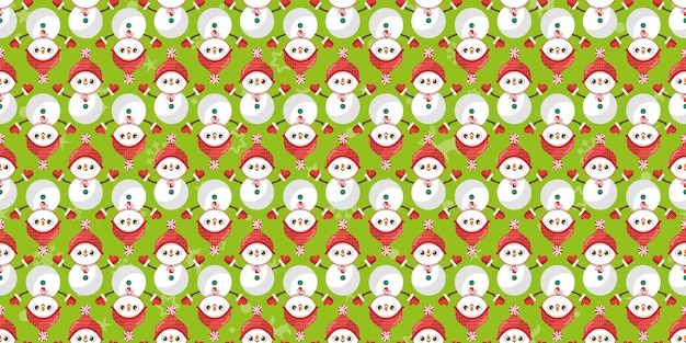 Feliz Navidad, muñeco de nieve patrón sin fisuras de santa claus.
