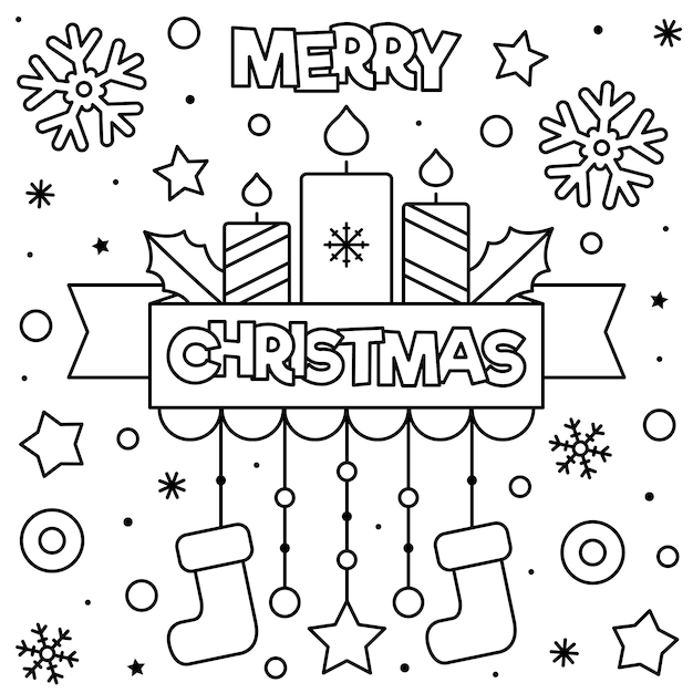 Feliz Navidad. Página para colorear.