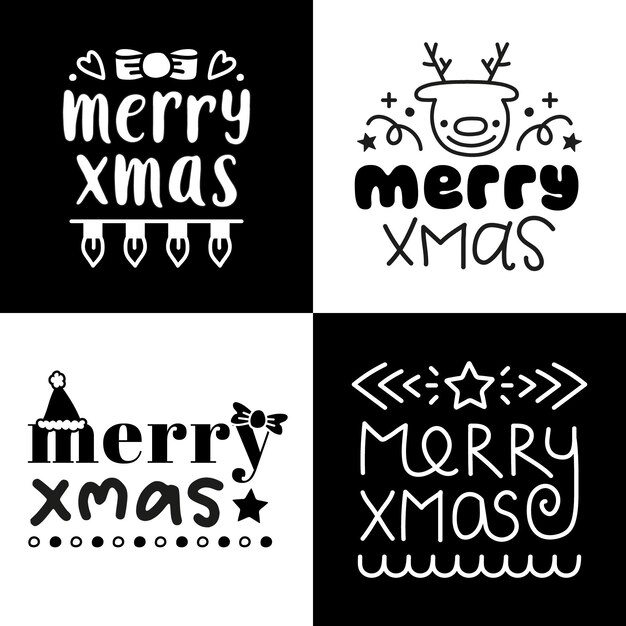 Feliz Navidad palabras de ilustración vectorial