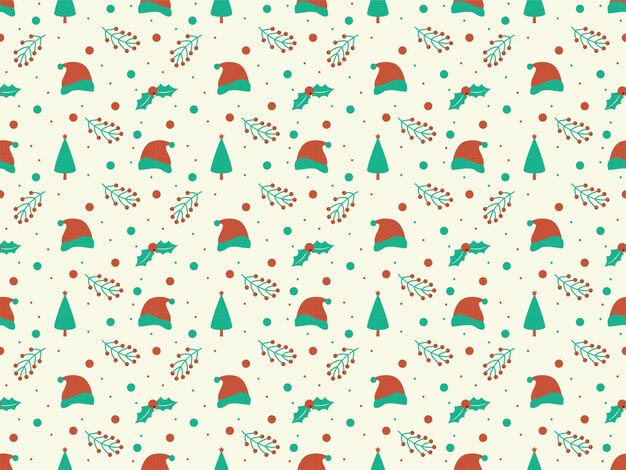 Feliz navidad patrón transparente fondo papel pintado dibujos animados vector año nuevo fondo plantilla arte