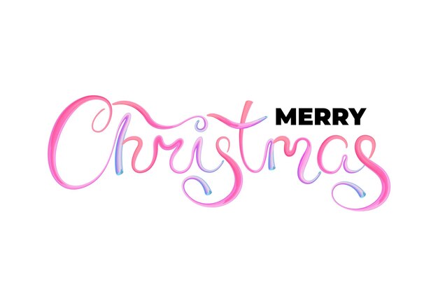 Feliz Navidad pincel de pintura acrílica caligrafía dibujada a mano letras plantilla de tarjeta de felicitación feliz