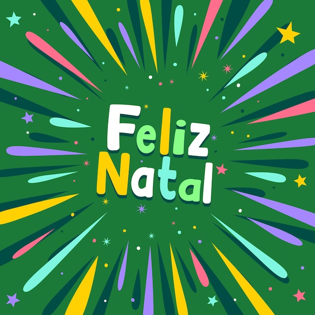 Vector feliz navidad en portugués brasileño traducción feliz navidad