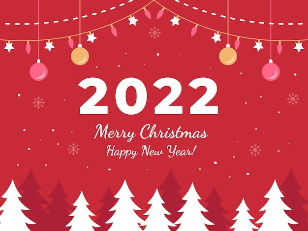 Feliz navidad y próspero año nuevo 2022 backgrund