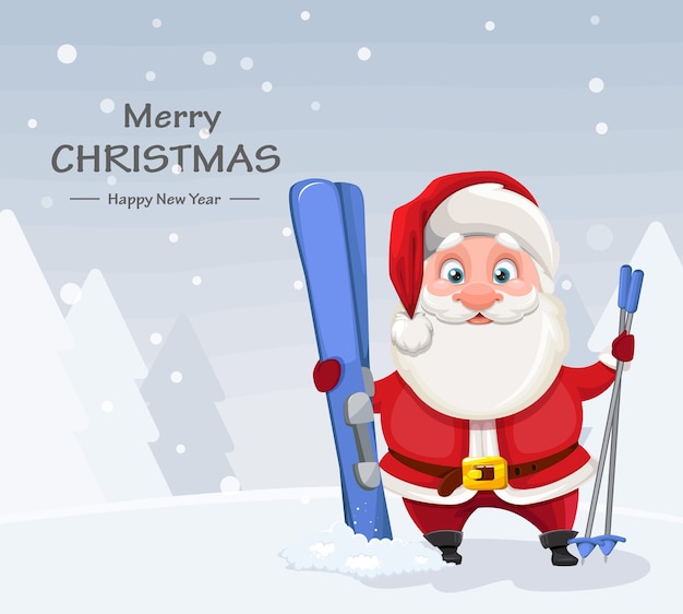 Feliz navidad y próspero año nuevo. Alegre, santa claus