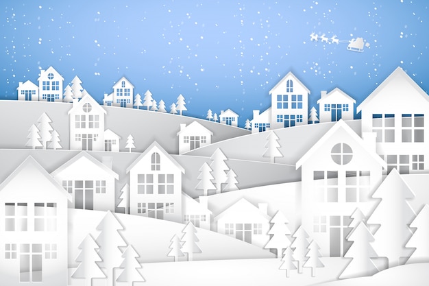 Feliz navidad y próspero año nuevo, arte en papel