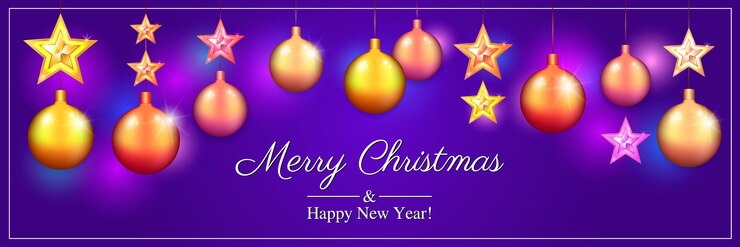 Feliz navidad y próspero año nuevo banner festivo