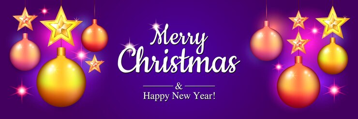 Feliz navidad y próspero año nuevo banner festivo