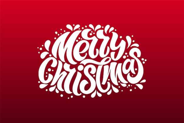 Feliz Navidad y próspero año nuevo caligrafía de letras a mano
