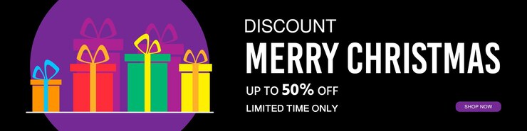 Feliz navidad y próspero año nuevo descuento de venta de banner festivo