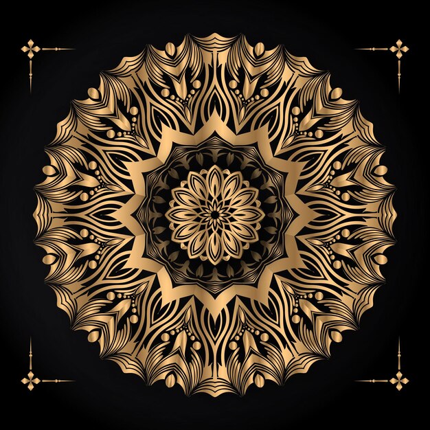 Feliz navidad y próspero año nuevo diseño de fondo mandala vector premium