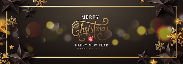 Feliz Navidad y próspero año nuevo fondo brillo efecto bokeh borroso