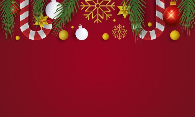 Feliz Navidad y próspero año nuevo Fondo navideño con hermosas decoraciones