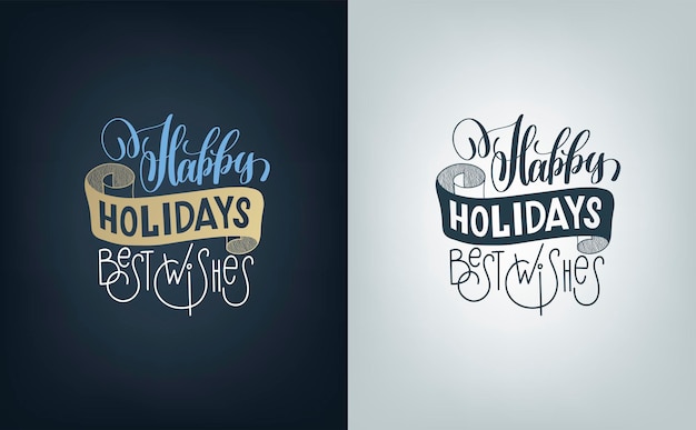 feliz navidad y próspero año nuevo hand lettering saludo vacaciones