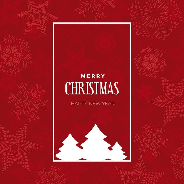 Feliz Navidad y próspero año nuevo invitación de saludo o ilustración de vector de portada de menú con árbol