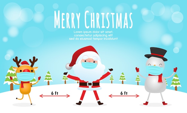 Feliz navidad y próspero año nuevo por la nueva normalidad con el distanciamiento social