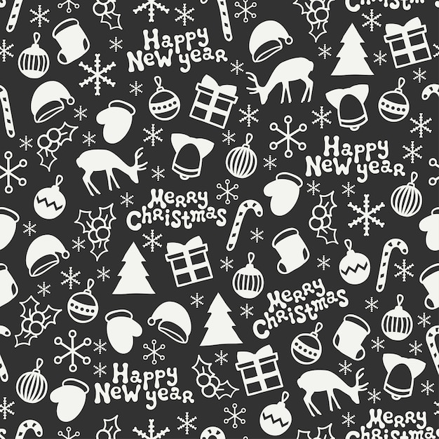 Feliz navidad y próspero año nuevo. Patrón sin costuras Fondos de vacaciones de invierno.