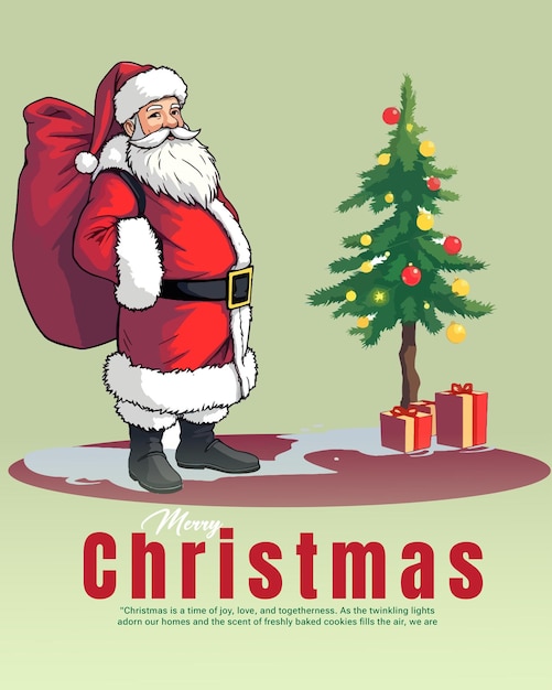 Feliz Navidad y próspero año nuevo para la plantilla de publicación de redes sociales