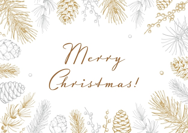 Feliz Navidad y próspero año nuevo tarjeta de felicitación horizontal