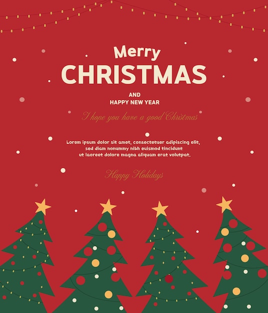 Feliz Navidad y próspero año nuevo tarjeta de felicitación ilustración vectorial
