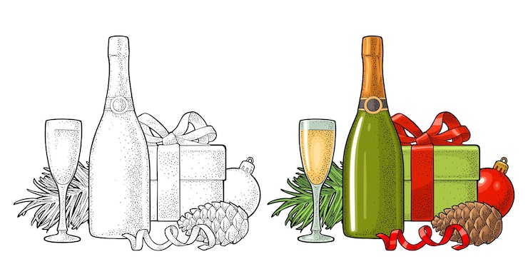Vector feliz navidad y próspero año nuevo para tarjeta de felicitación.
