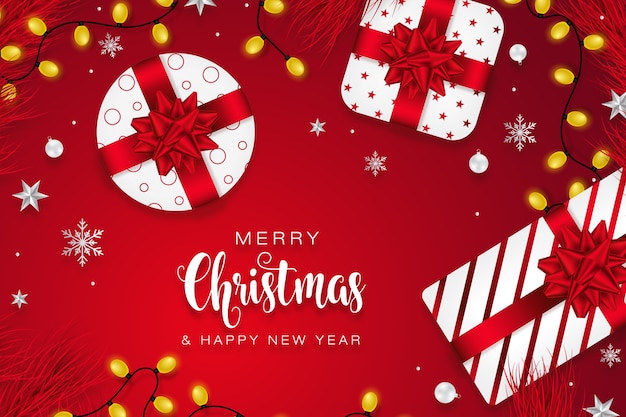 Feliz Navidad regalos temporadas saludo fondo