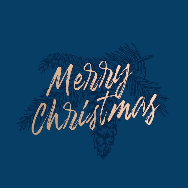 Feliz Navidad Resumen Retro Etiqueta, Signo o Plantilla de Tarjeta.