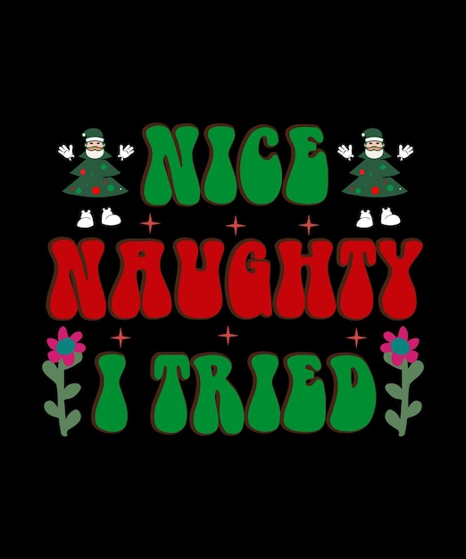 Feliz Navidad Retro SVG Mejor diseño de camiseta, Navidad, camiseta de tipografía Vector Premium