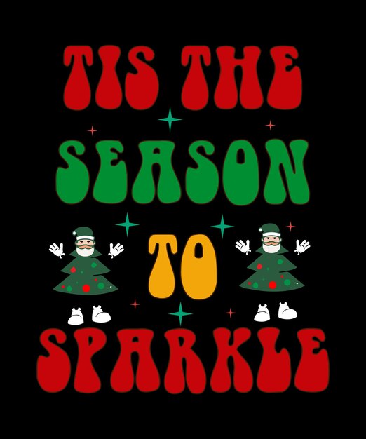 Feliz Navidad Retro SVG Mejor diseño de camiseta, Navidad, camiseta de tipografía Vector Premium