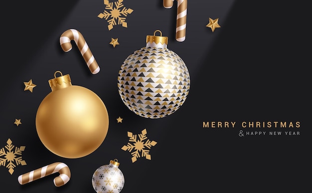 Feliz Navidad saludo vectorial diseño de fondo tarjeta de invitación de Navidad con patrón dorado