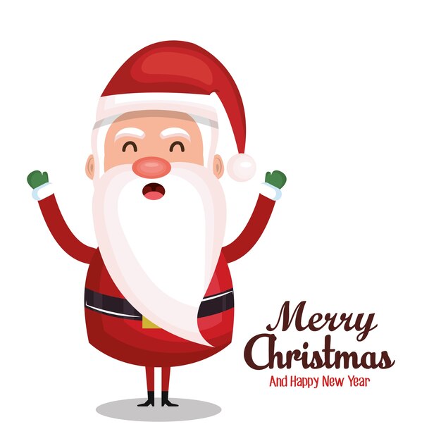 feliz navidad, santa claus, carácter, vector, ilustración, diseño