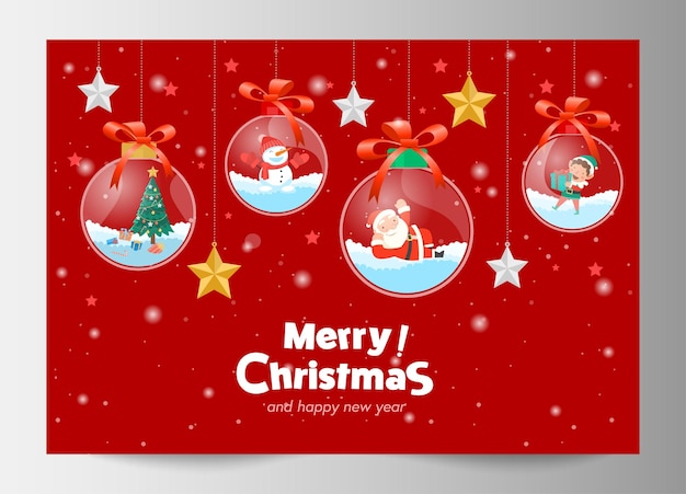 Feliz Navidad con Santa Claus Regalos Plantilla Vector Tarjeta de felicitación
