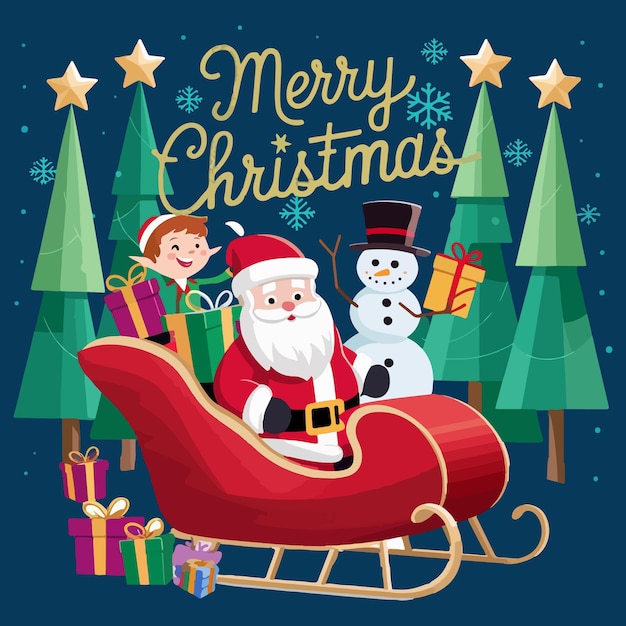 Feliz Navidad a Santa y sus amigos le desean una feliz Navidad