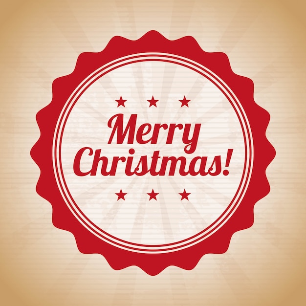 Feliz Navidad sobre ilustración de vectores de fondo vintage