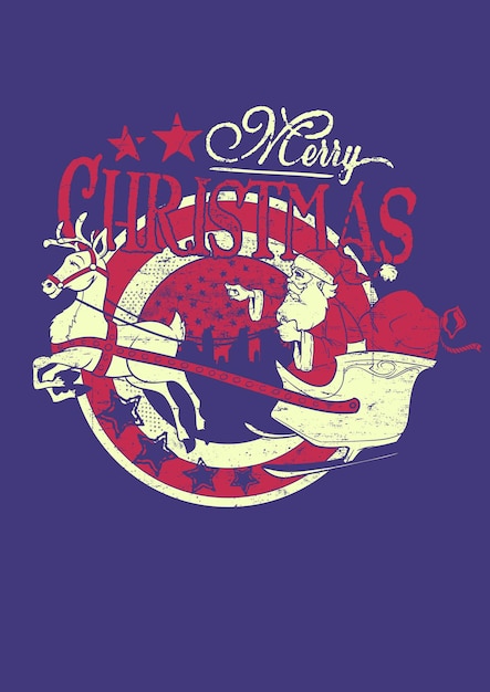 Feliz navidad con un solo reno y su trineo