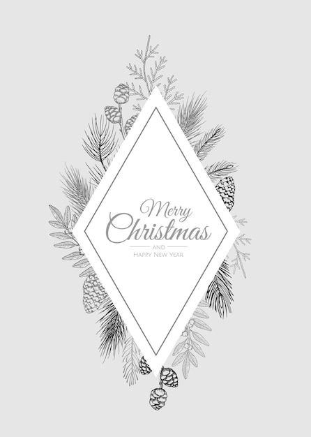Feliz Navidad tarjeta abstracta con marco. Venta de Navidad, banner web de vacaciones.