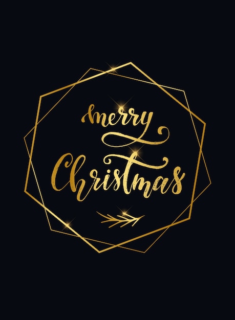 Feliz Navidad tarjeta dorada