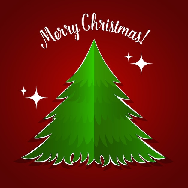 Feliz Navidad tarjeta de felicitación con árbol de Navidad