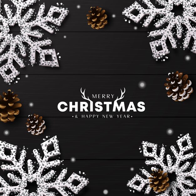 Feliz Navidad tarjeta de felicitación diseño de plantilla vectorial Navidad ang feliz año nuevo texto de felicitación