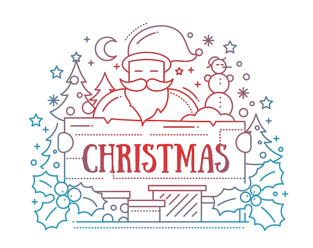 Feliz Navidad - tarjeta de línea