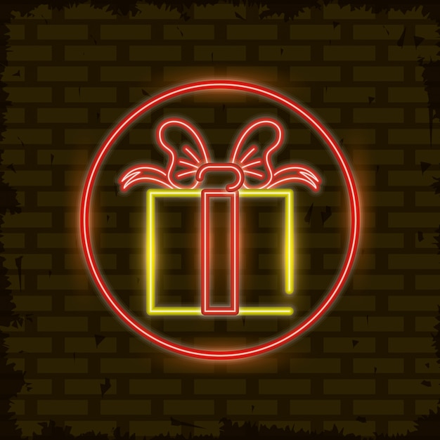 Feliz navidad tarjeta luz de neón