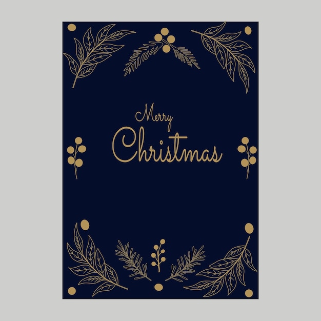 Feliz Navidad una tarjeta postal moderna con elementos de texto de felicitación