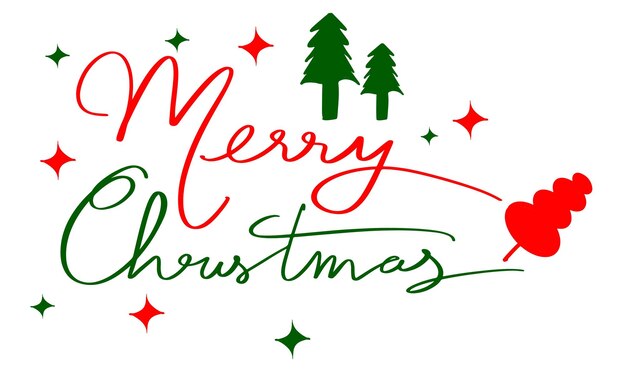 Feliz Navidad texto fuente caligrafía letra escrita a mano guión verde color rojo árbol de estrellas pino objeto xmas feliz año nuevo 2025 2026 2027 tiempo mes de diciembre vacaciones felices Navidad xmas tarjeta de regalo