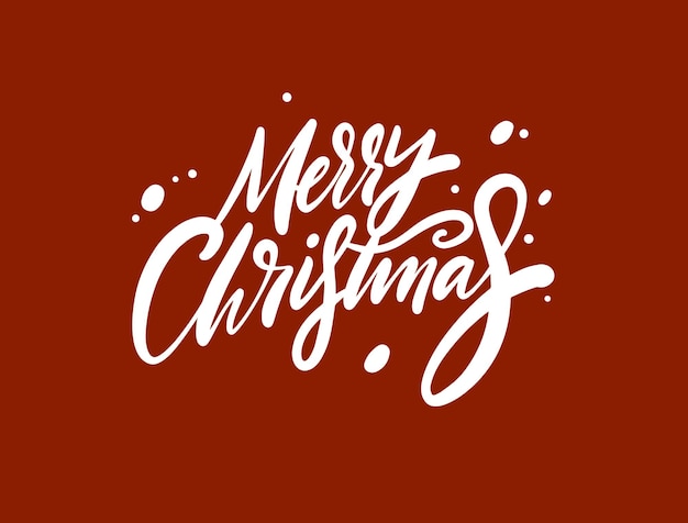 Feliz Navidad texto de letras de color blanco dibujado a mano.