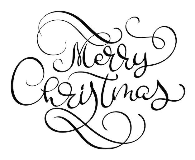 Feliz Navidad texto vectorial Plantilla de tarjeta de diseño de letras caligráficasTipografía creativa