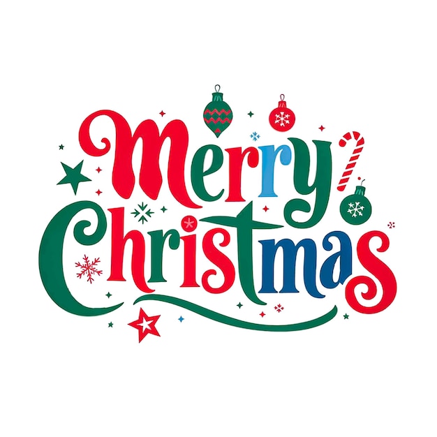 Feliz Navidad Tipografía colorida
