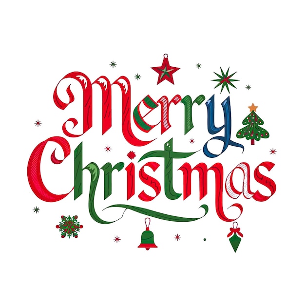 Feliz Navidad Tipografía colorida