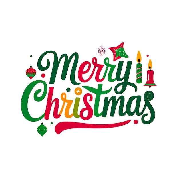 Feliz Navidad Tipografía colorida
