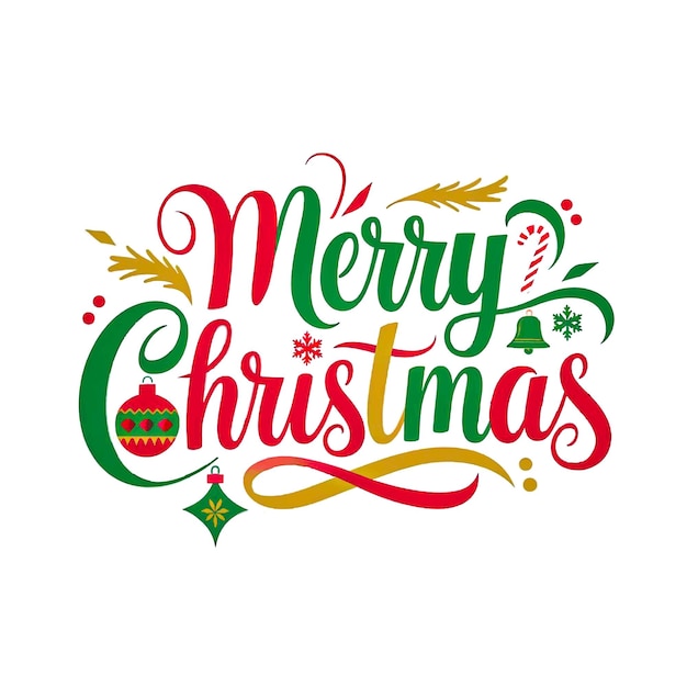 Feliz Navidad Tipografía colorida